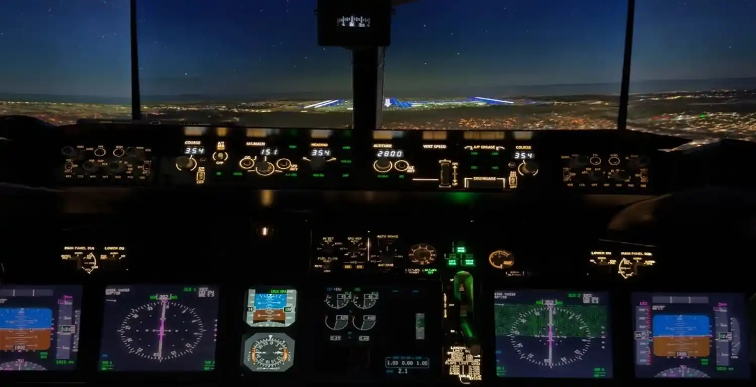 Uçuş eğitimi ve simülatör görseli